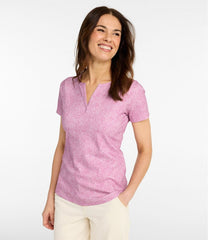 L.L.BeanWomen's Tee, Short-Sleeve Notch-Neck Print