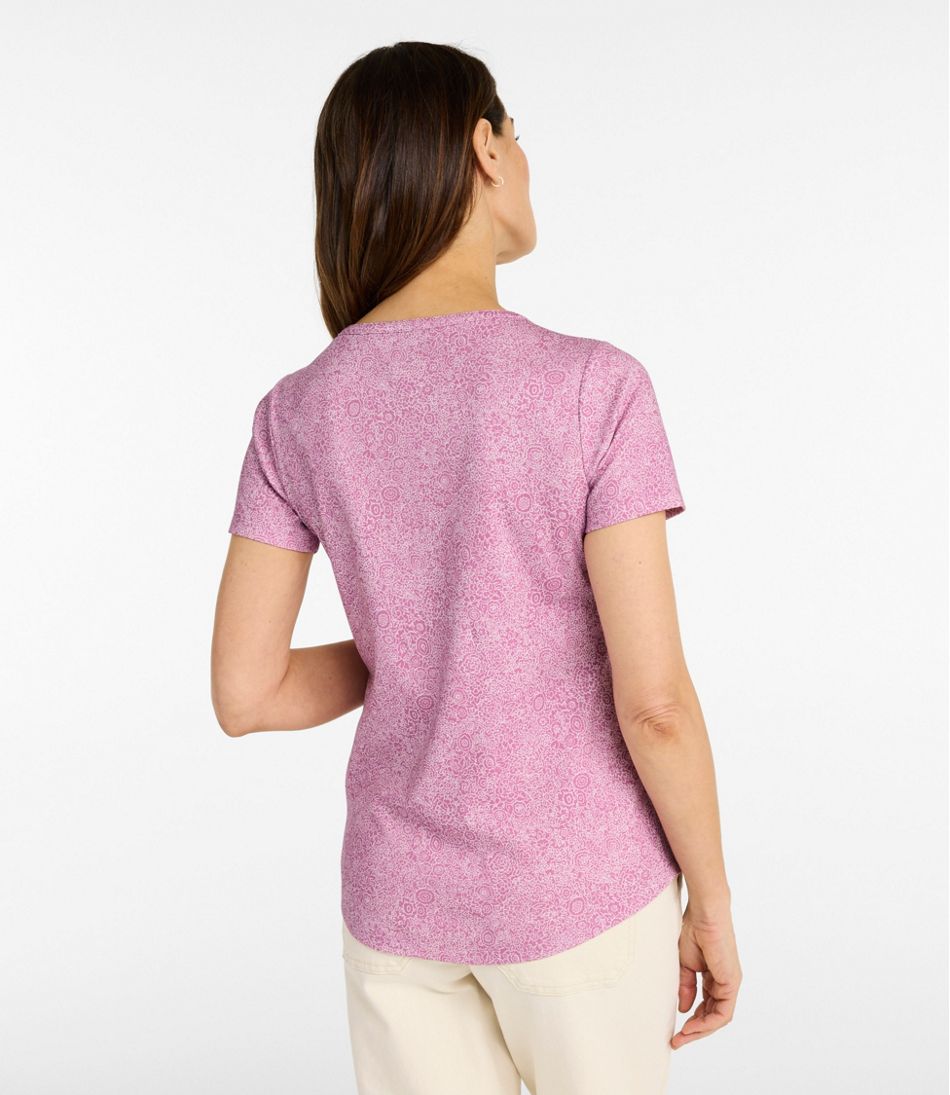 L.L.BeanWomen's Tee, Short-Sleeve Notch-Neck Print