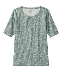 L.L.BeanWomen's Jewelneck Tee, Elbow-Sleeve Print