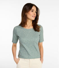 L.L.BeanWomen's Jewelneck Tee, Elbow-Sleeve Print