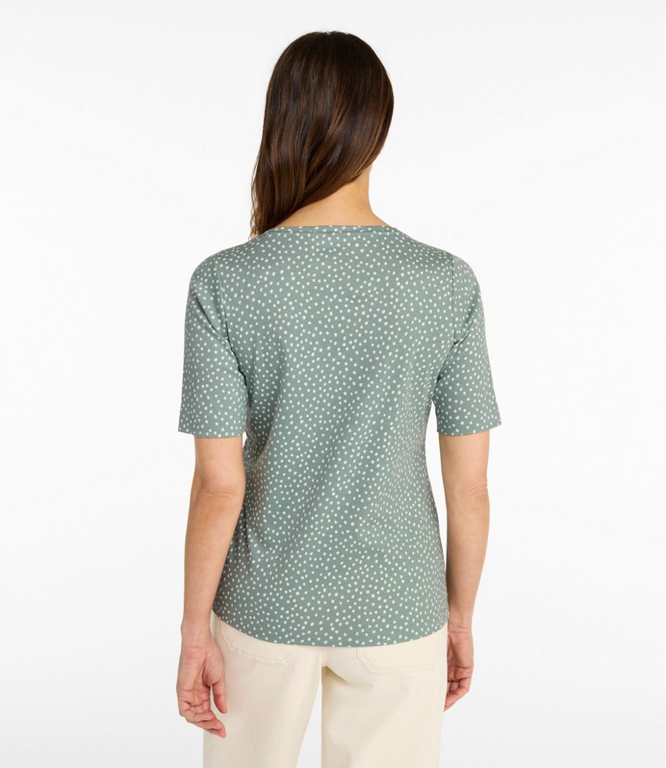 L.L.BeanWomen's Jewelneck Tee, Elbow-Sleeve Print