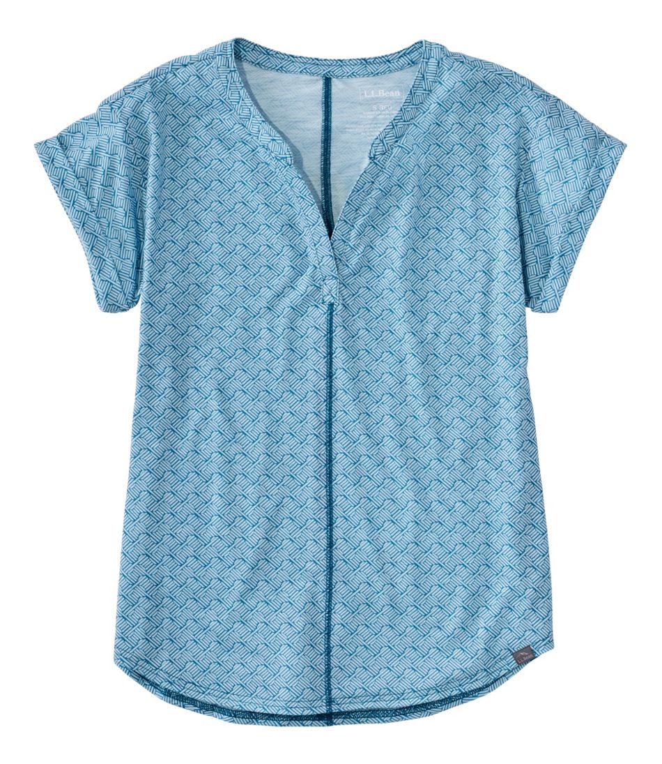 L.L.BeanWomen's Streamside Tee, Short-Sleeve Splitneck Print