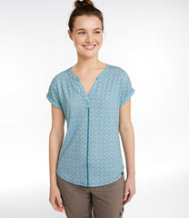 L.L.BeanWomen's Streamside Tee, Short-Sleeve Splitneck Print