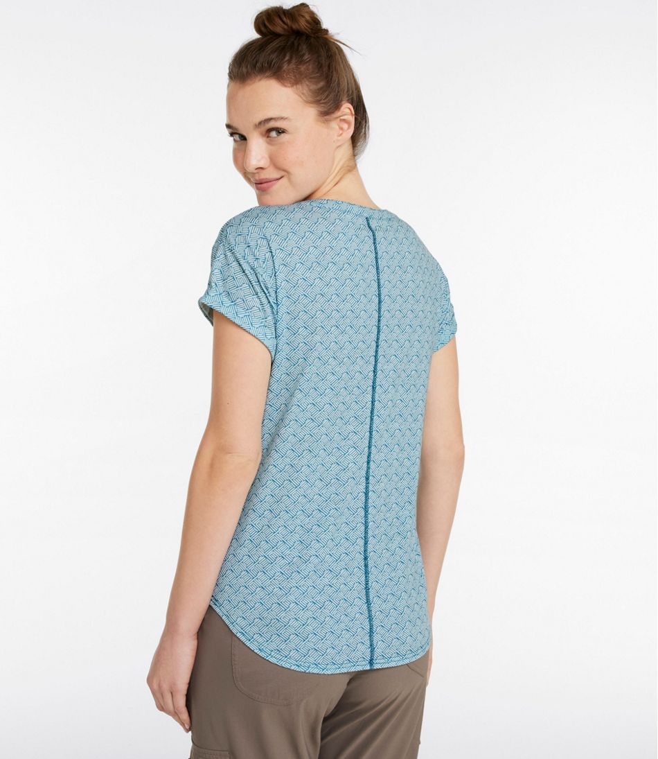L.L.BeanWomen's Streamside Tee, Short-Sleeve Splitneck Print