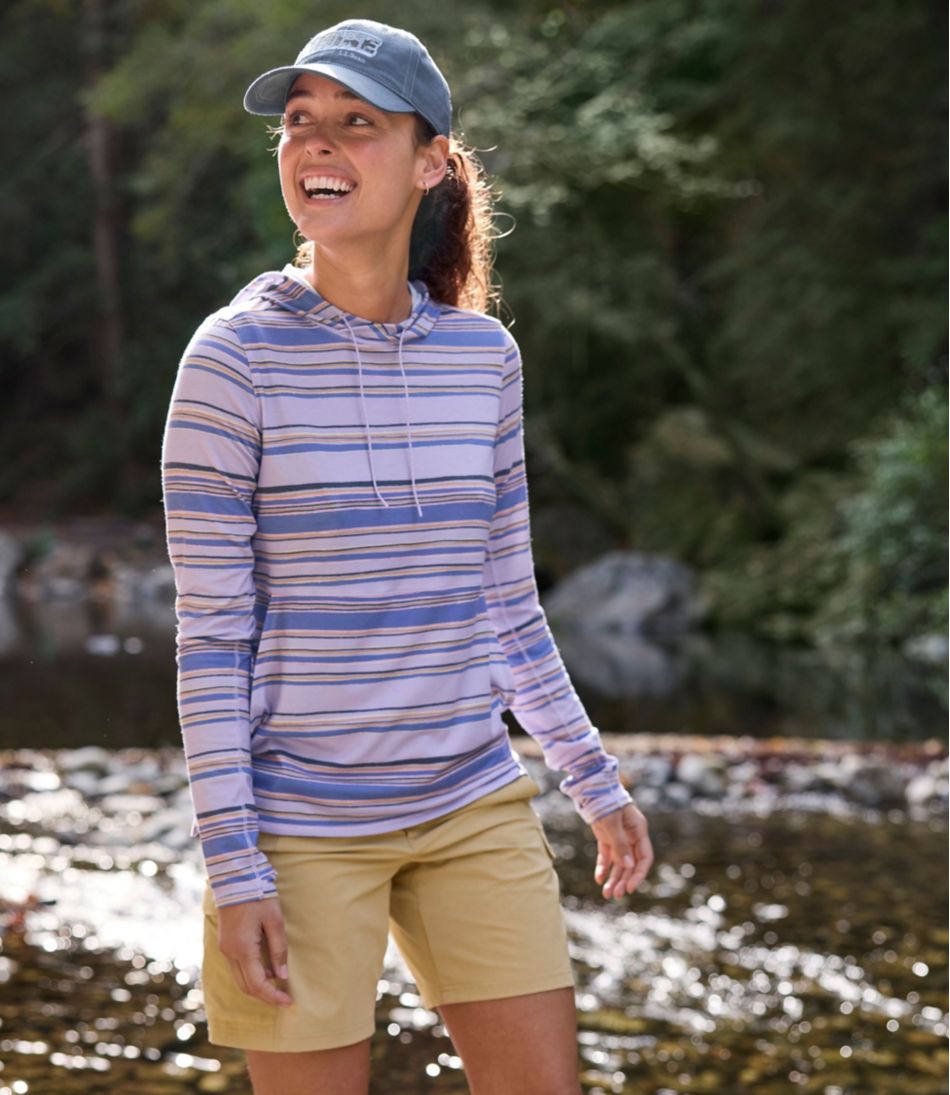 L.L.BeanWomen's Everyday SunSmart® Hooded Pullover, Long-Sleeve Stripe