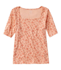 L.L.BeanWomen's Pima Cotton Tee, Soft Squareneck Elbow-Sleeve