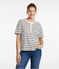 L.L.BeanWomen's Signature Slub Tee, Short-Sleeve Henley Novelty
