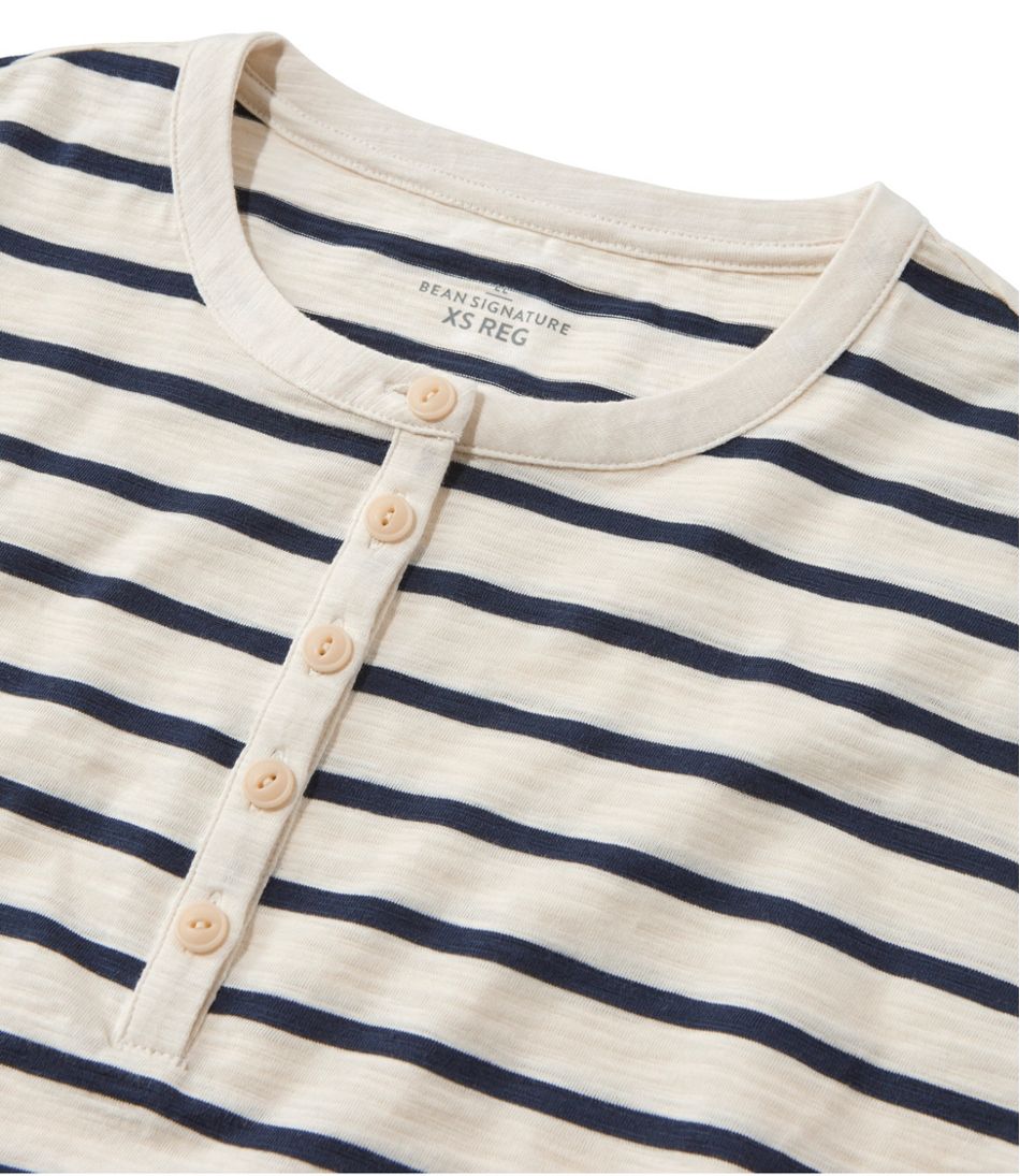 L.L.BeanWomen's Signature Slub Tee, Short-Sleeve Henley Novelty