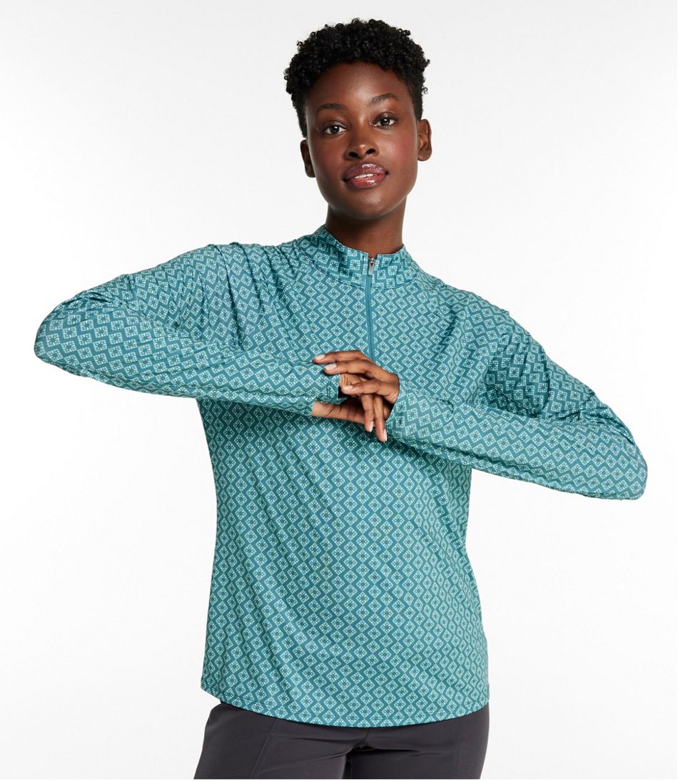 L.L.BeanWomen's Access Trail Pullover, Long-Sleeve Quarter-Zip Print