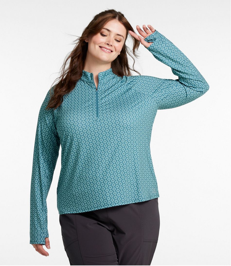 L.L.BeanWomen's Access Trail Pullover, Long-Sleeve Quarter-Zip Print