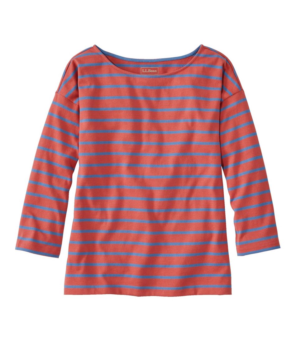 L.L.BeanWomen's Heritage Mariner Top, Boatneck Three-Quarter-Sleeve Stripe