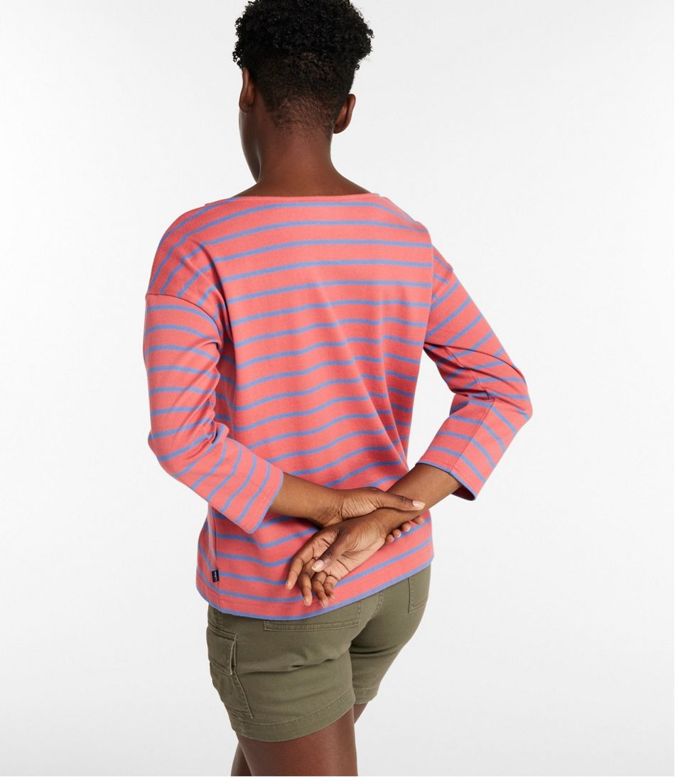 L.L.BeanWomen's Heritage Mariner Top, Boatneck Three-Quarter-Sleeve Stripe