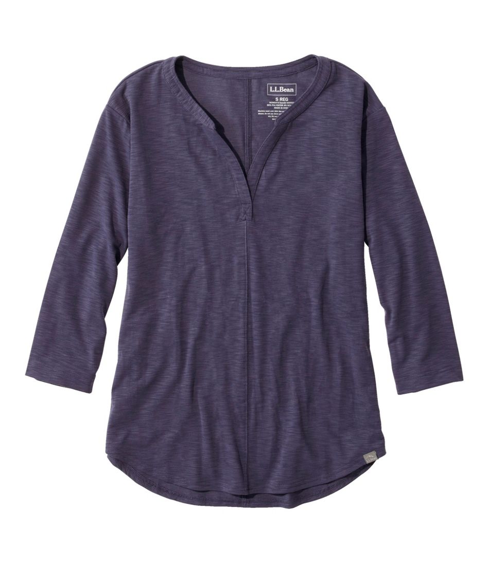 L.L.BeanWomen's Streamside Tee, Three-Quarter-Sleeve Splitneck
