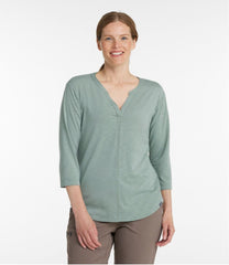 L.L.BeanWomen's Streamside Tee, Three-Quarter-Sleeve Splitneck