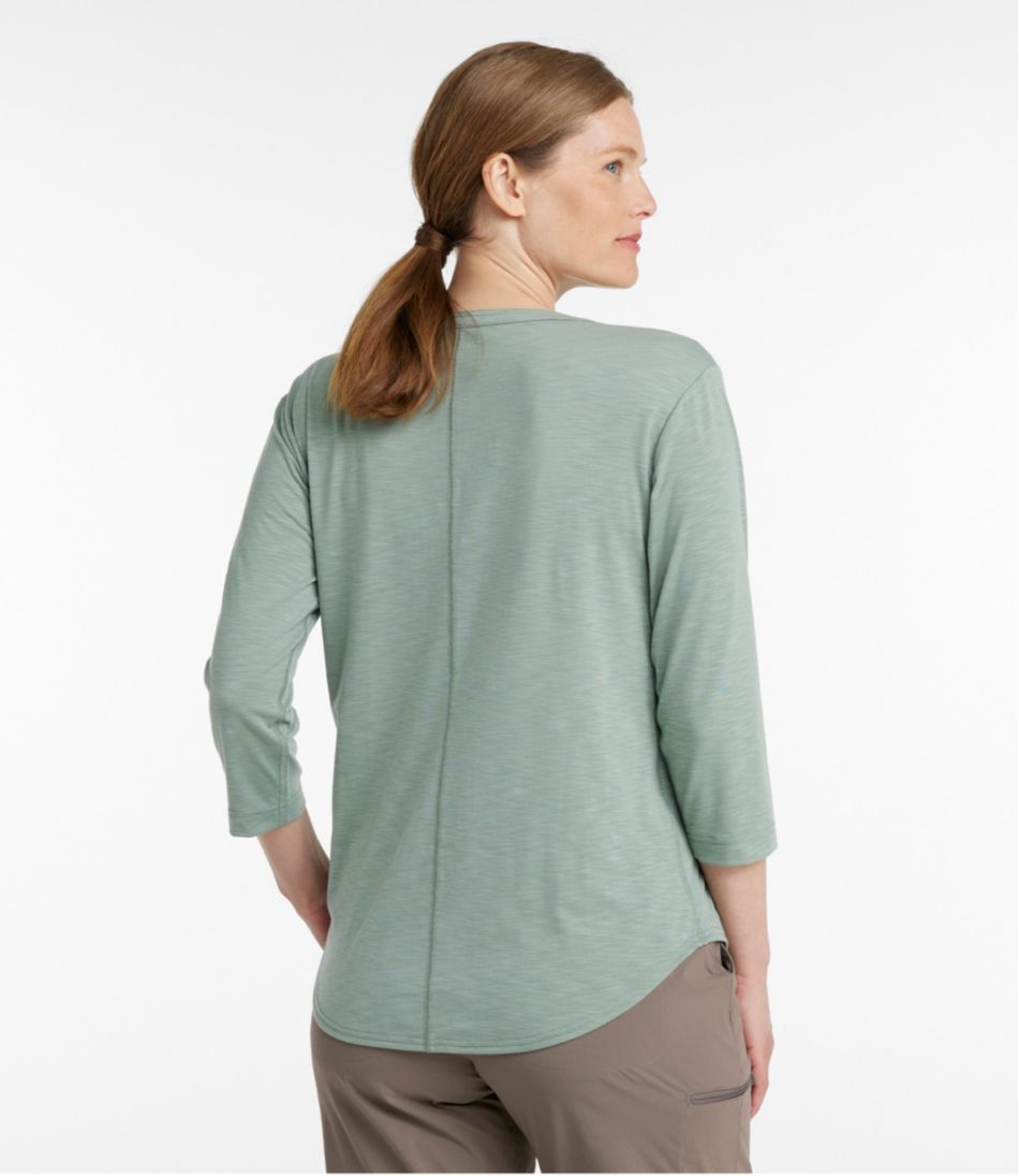 L.L.BeanWomen's Streamside Tee, Three-Quarter-Sleeve Splitneck