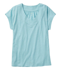 L.L.BeanWomen's Organic Cotton Tee, V-Neck Cap-Sleeve