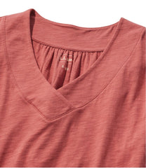L.L.BeanWomen's Organic Cotton Tee, V-Neck Cap-Sleeve