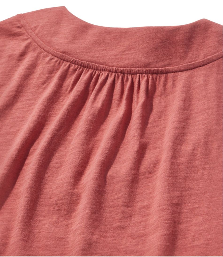 L.L.BeanWomen's Organic Cotton Tee, V-Neck Cap-Sleeve