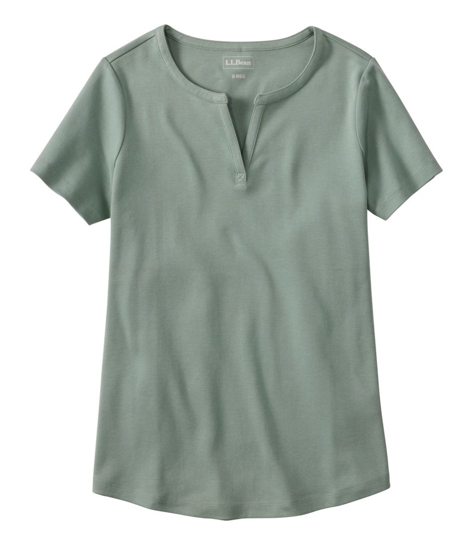 L.L.BeanWomen's Tee, Short-Sleeve Notch-Neck