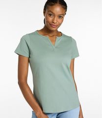 L.L.BeanWomen's Tee, Short-Sleeve Notch-Neck