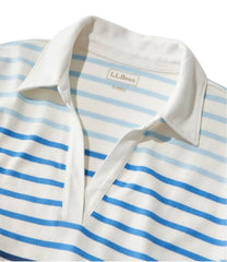 L.L.BeanWomen's Heritage Mariner Top, Splitneck Polo Three-Quarter-Sleeve Stripe