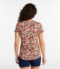 L.L.BeanWomen's Organic Cotton Tee, V-Neck Short-Sleeve Print