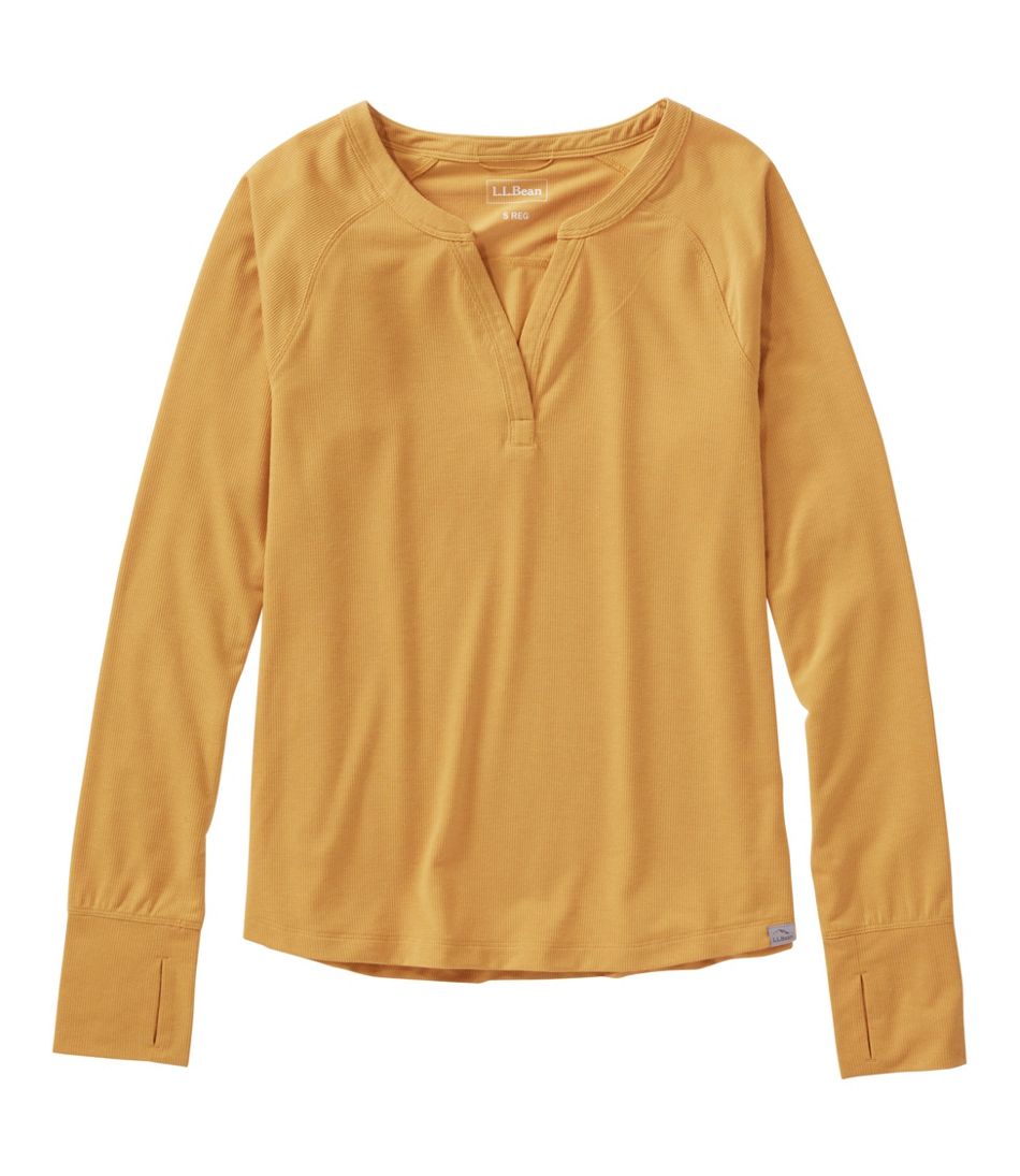 L.L.BeanWomen's Ribbed Performance Tee, Long-Sleeve Splitneck