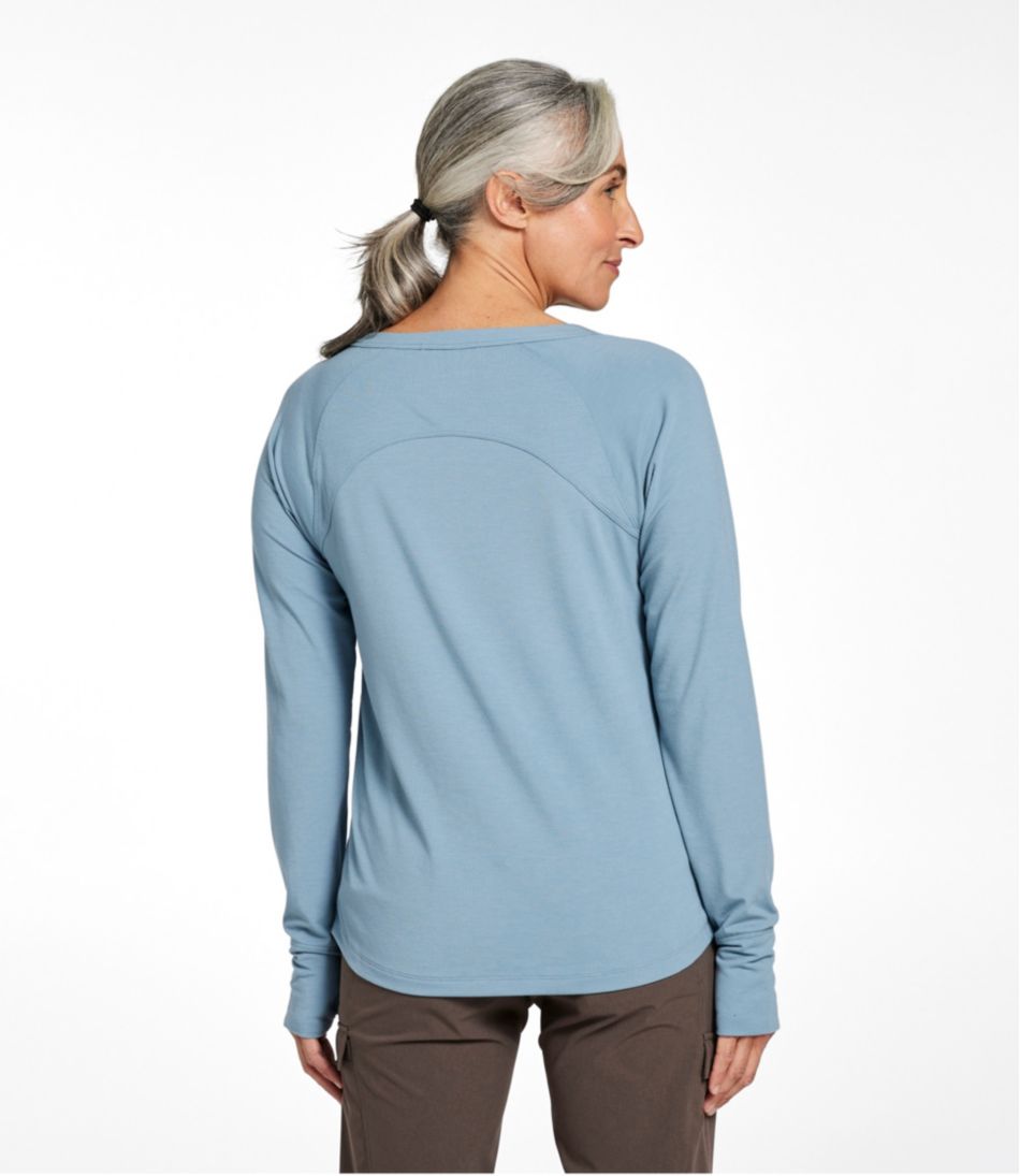 L.L.BeanWomen's Ribbed Performance Tee, Long-Sleeve Splitneck