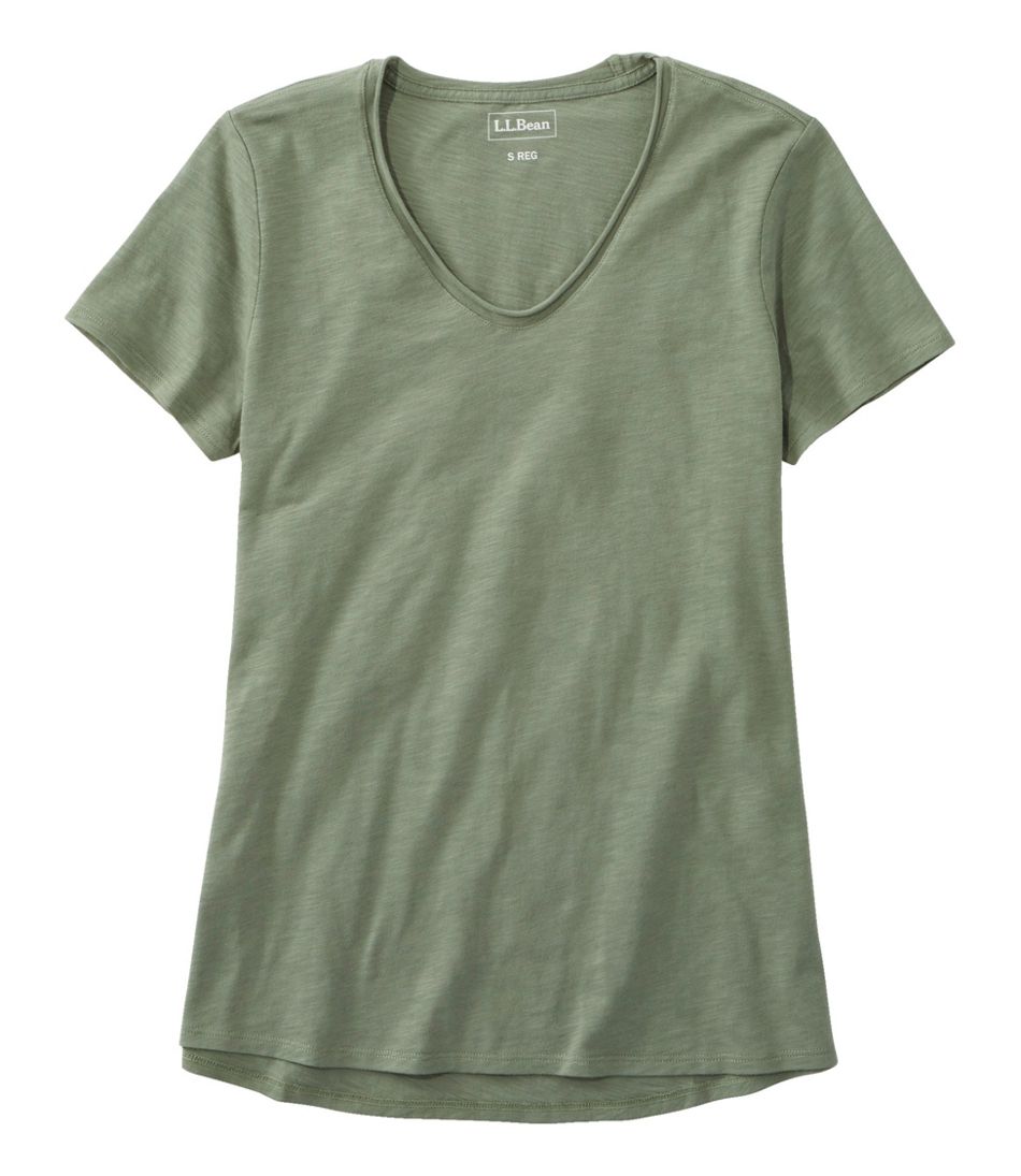 L.L.BeanWomen's Organic Cotton Tee, V-Neck Short-Sleeve