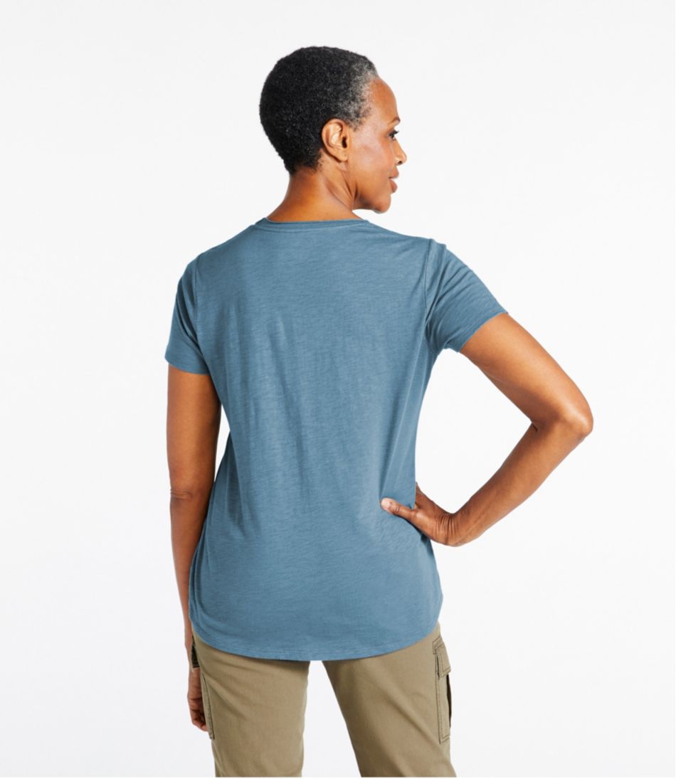 L.L.BeanWomen's Organic Cotton Tee, V-Neck Short-Sleeve