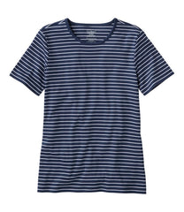 L.L.BeanWomen's Pima Cotton Tee, Short-Sleeve Crewneck Stripe
