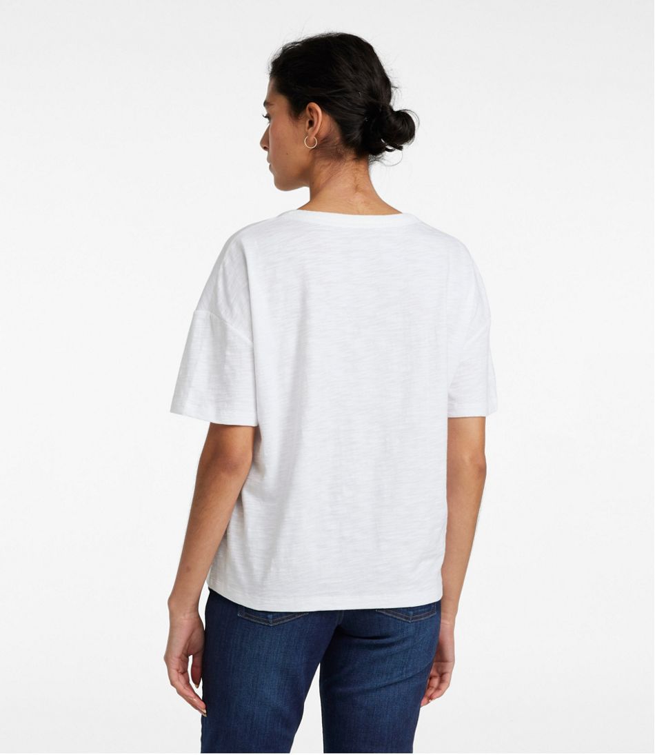 L.L.BeanWomen's Signature Slub Tee, Short-Sleeve Henley