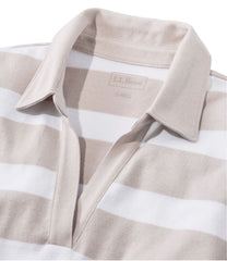 L.L.BeanWomen's Heritage Mariner Top, Splitneck Polo Three-Quarter-Sleeve, Block Stripe