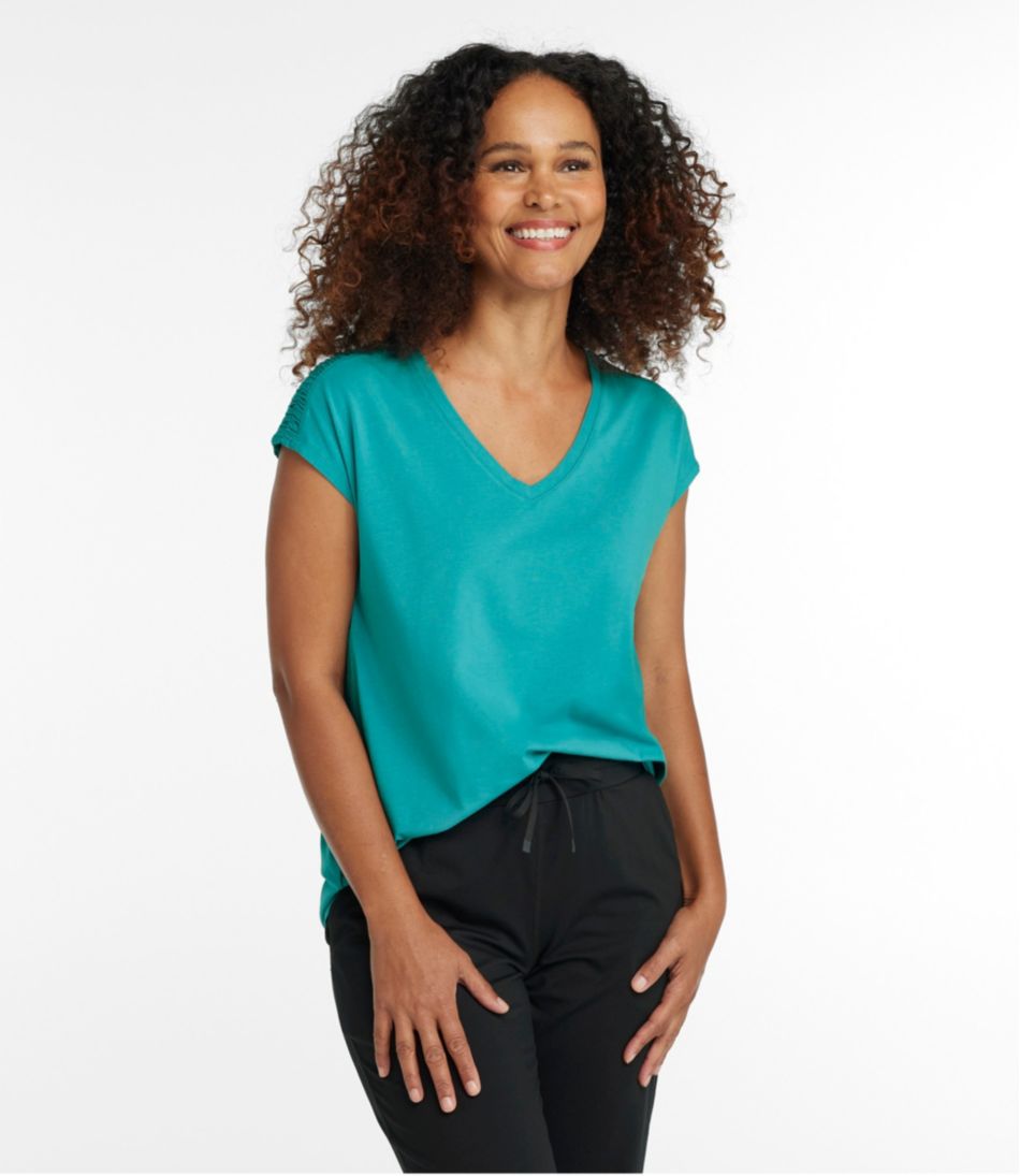 L.L.BeanWomen's Beyond Soft V-Neck Tee, Short Sleeve