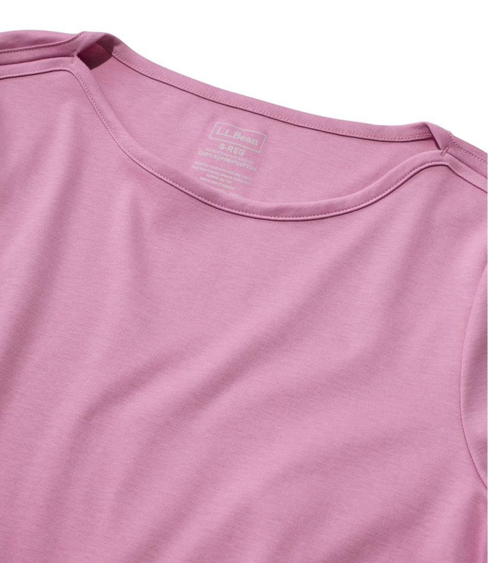 L.L.BeanWomen's Pima Cotton Tee, Elbow-Sleeve Boatneck
