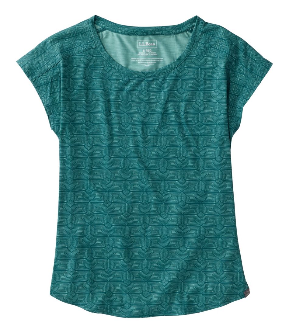 L.L.BeanWomen's Streamside Tee, Short-Sleeve Ruched Crew Print