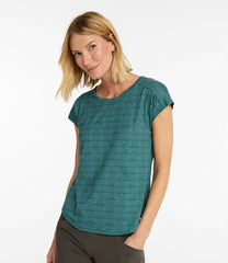 L.L.BeanWomen's Streamside Tee, Short-Sleeve Ruched Crew Print