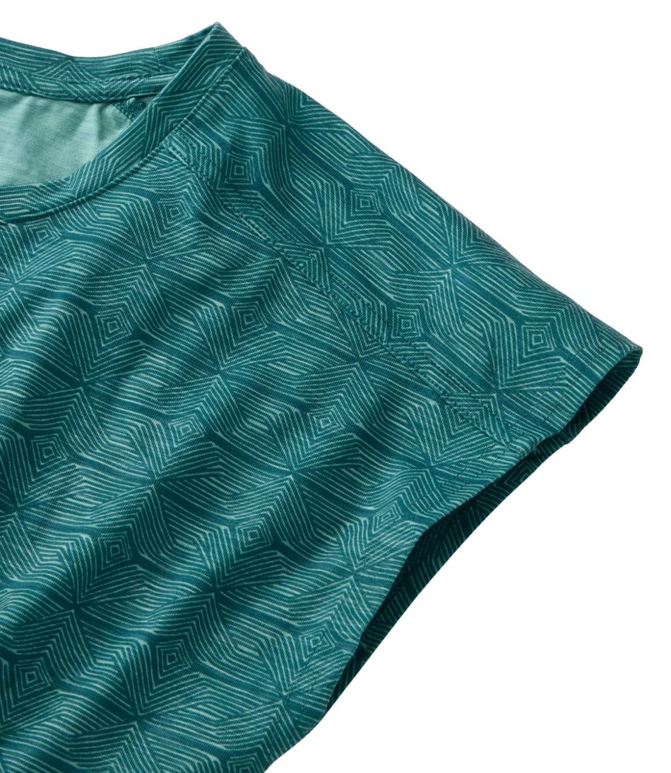 L.L.BeanWomen's Streamside Tee, Short-Sleeve Ruched Crew Print