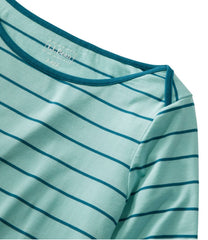 L.L.BeanWomen's Soft Stretch Supima-Blend Tee, Three-Quarter-Sleeve Boatneck Stripe