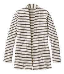 L.L.BeanWomen's Pima Cotton Open Cardigan, With Pockets Stripe