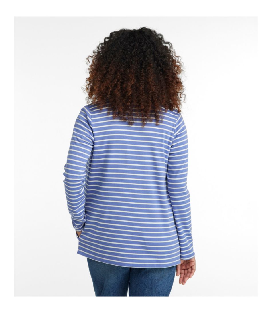 L.L.BeanWomen's Pima Cotton Open Cardigan, With Pockets Stripe