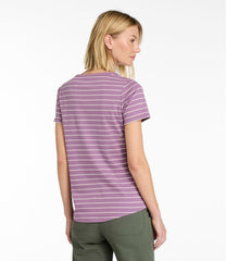 L.L.BeanWomen's Tee, Short-Sleeve Notch-Neck Stripe