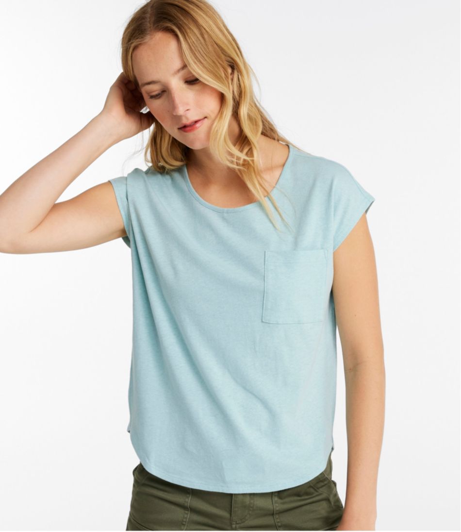 L.L.BeanWomen's Linen/Cotton Tee, Short-Sleeve Scoopneck