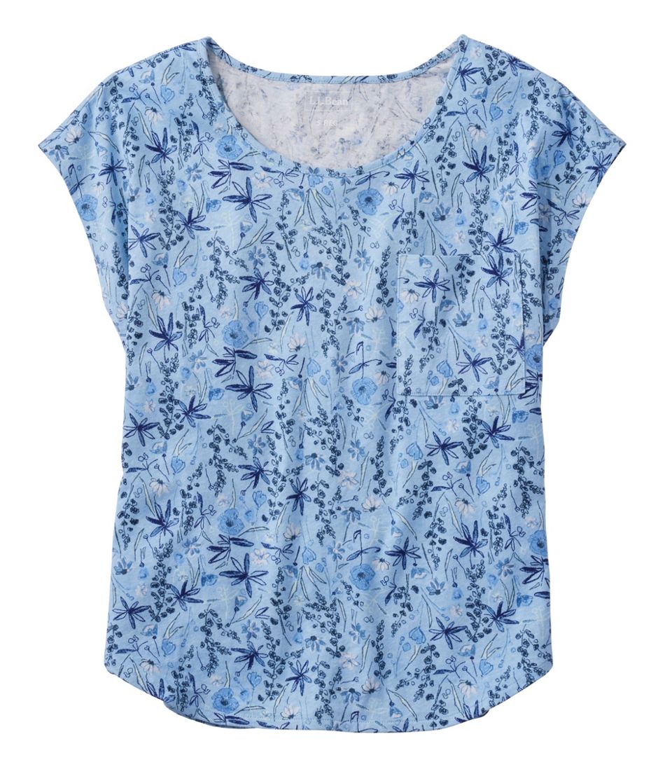 L.L.BeanWomen's Linen/Cotton Tee, Short-Sleeve Scoopneck Print