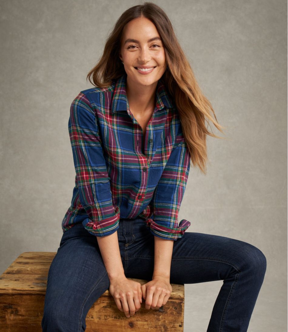 L.L.BeanWomen's Scotch Plaid Flannel Shirt, Relaxed