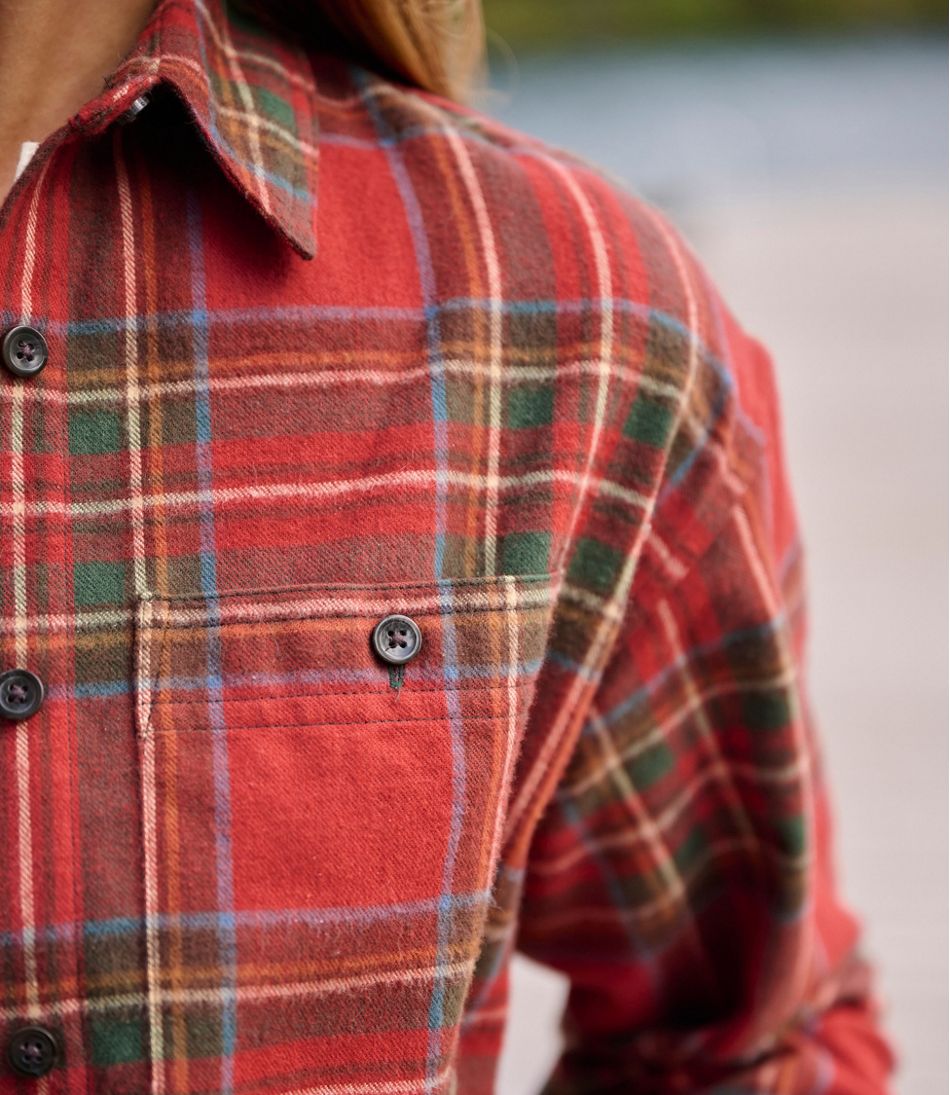 L.L.BeanWomen's Scotch Plaid Flannel Shirt, Boyfriend