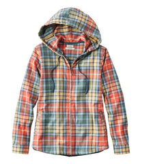 L.L.BeanWomen's Scotch Plaid Flannel Shirt, Relaxed Zip Hoodie