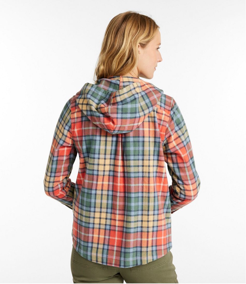 L.L.BeanWomen's Scotch Plaid Flannel Shirt, Relaxed Zip Hoodie