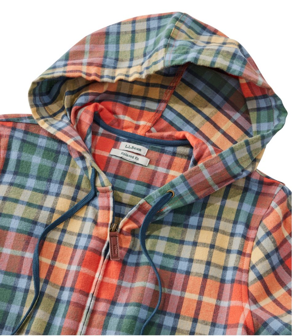 L.L.BeanWomen's Scotch Plaid Flannel Shirt, Relaxed Zip Hoodie