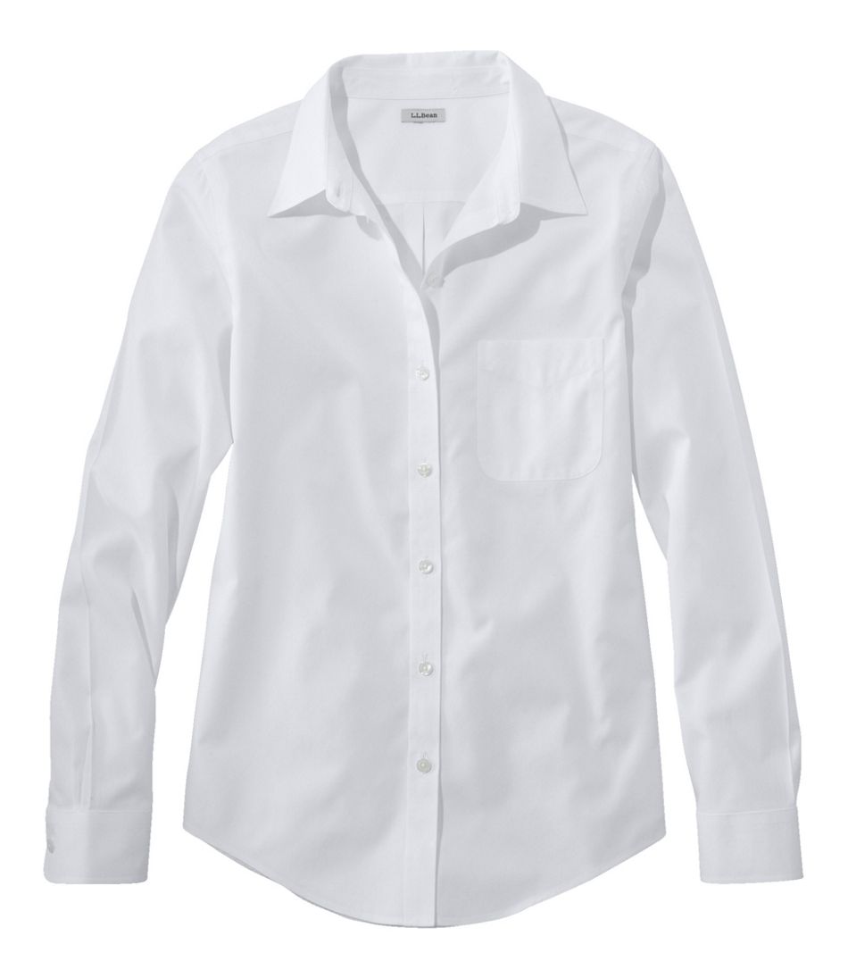 L.L.BeanWomen's Wrinkle-Free Pinpoint Oxford Shirt, Long-Sleeve Relaxed Fit